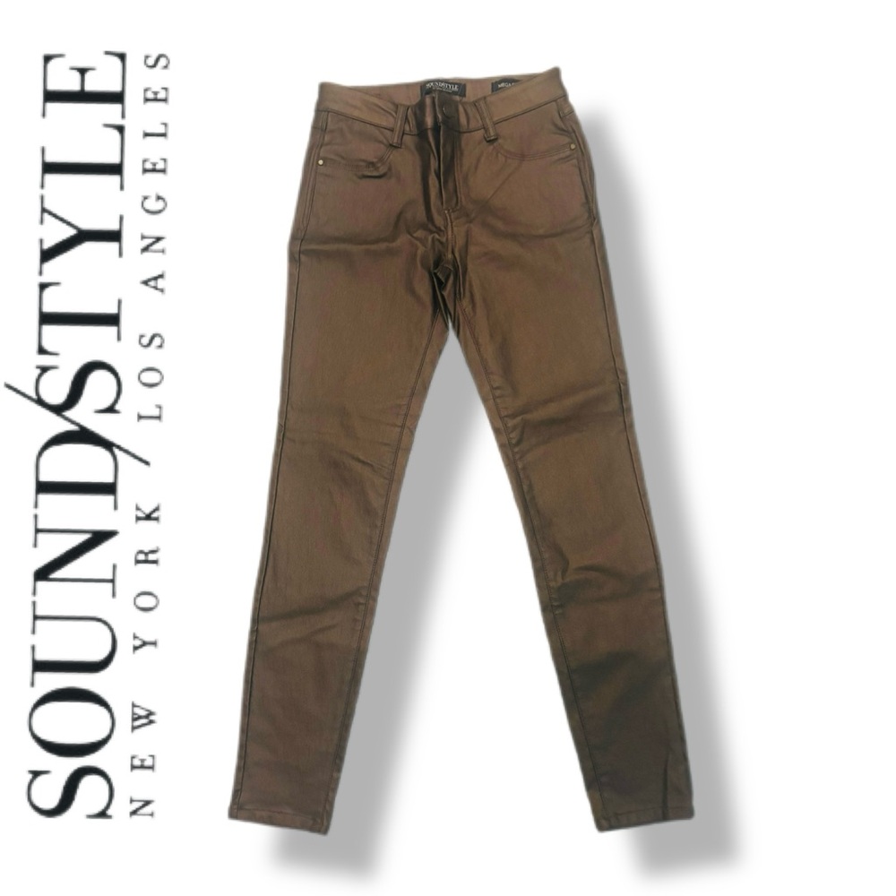 Sound Style by Beau Dawson NYLA Mega Stretch Bronze Metallic Jeggings, Size 6